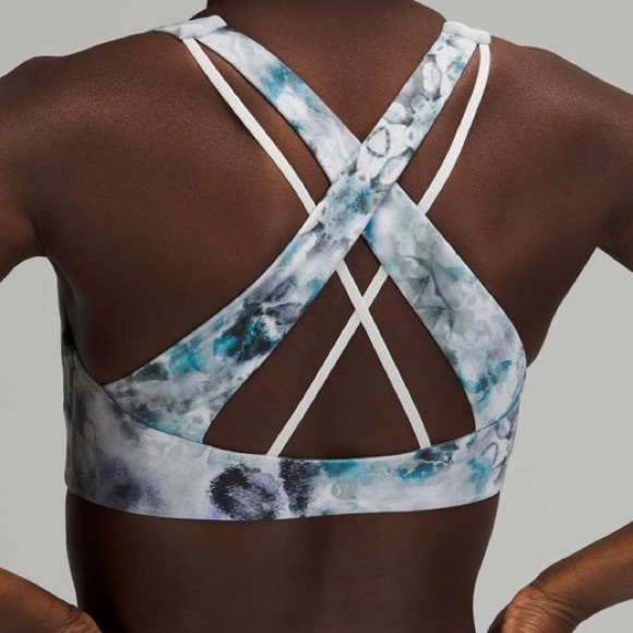 Lululemon Light Support Nulu Yoga Bra blue floral ladies size‎ 12 - Picture 7 of 7